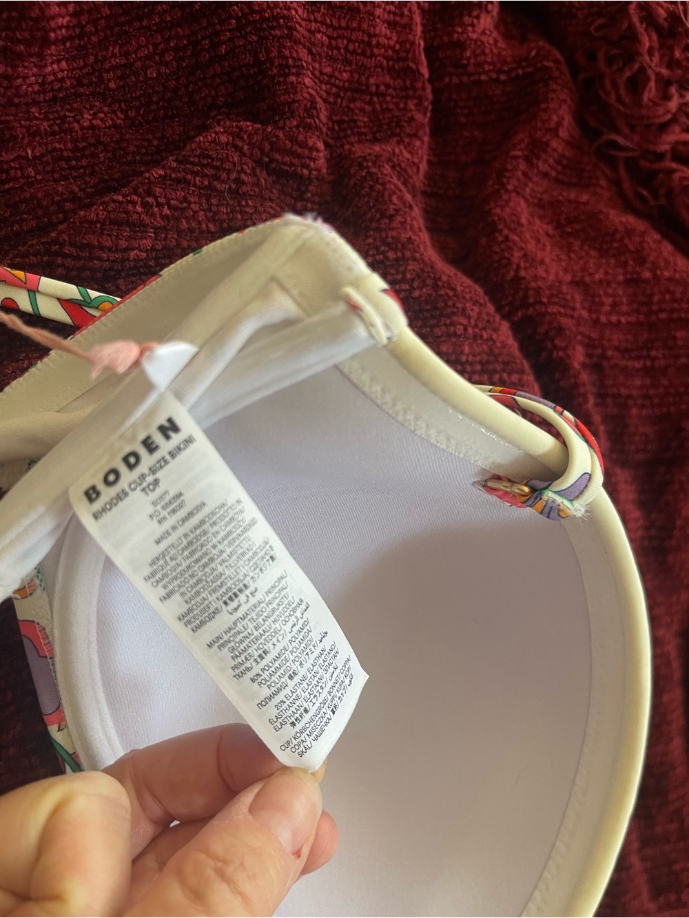 Boden Rhodes Sized Bikini Top in Oriental Paradise 38C NWT - Picture 5 of 6